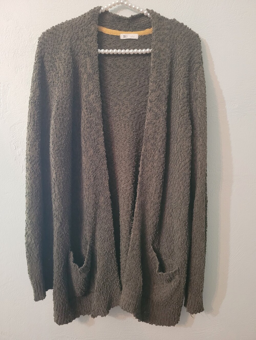 Ovla Cozy Open Front Pocket Cardigan Size Large!
